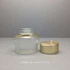 OEM White frosted  Cosmetic Packaging Glass Bottles and Jars with cap and pump